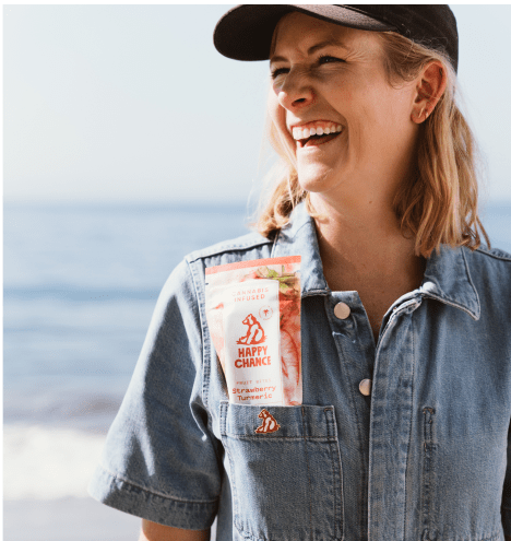 Woman Enjoying Happy Chance Cannabis Edibles